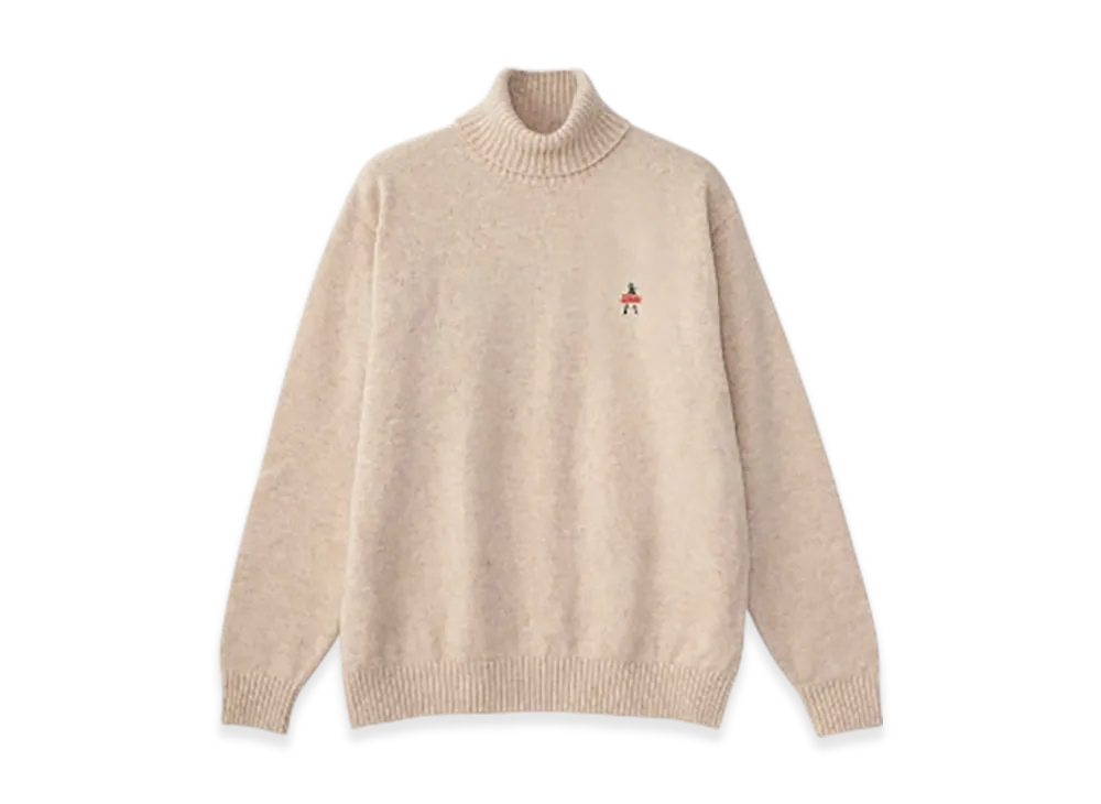 HYSTERIC GLAMOUR Vixen Girl Patch Turtleneck Sweater "Beige"