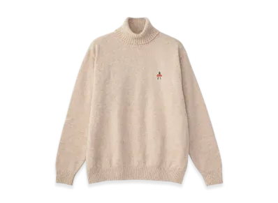 HYSTERIC GLAMOUR Vixen Girl Patch Turtleneck Sweater "Beige"