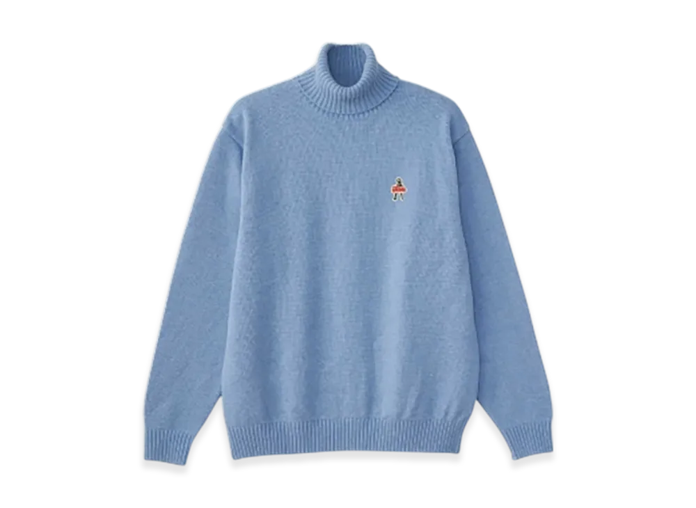 HYSTERIC GLAMOUR Vixen Girl Patch Turtleneck Sweater "Blue"