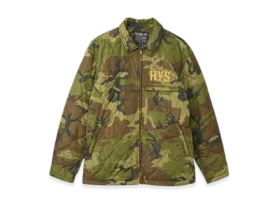 HYSTERIC GLAMOUR Guitar Girl Michigan Embroidered Quilted Jacket "Khaki Tones"