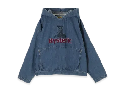 HYSTERIC GLAMOUR Speak No Evil Embroidered Pullover Denim Shirt "Light Indigo Blue"