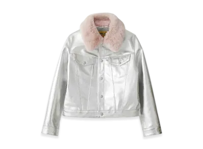 HYSTERIC GLAMOUR Hysteric Rollers Patch Short Leather Jacket "Silver"