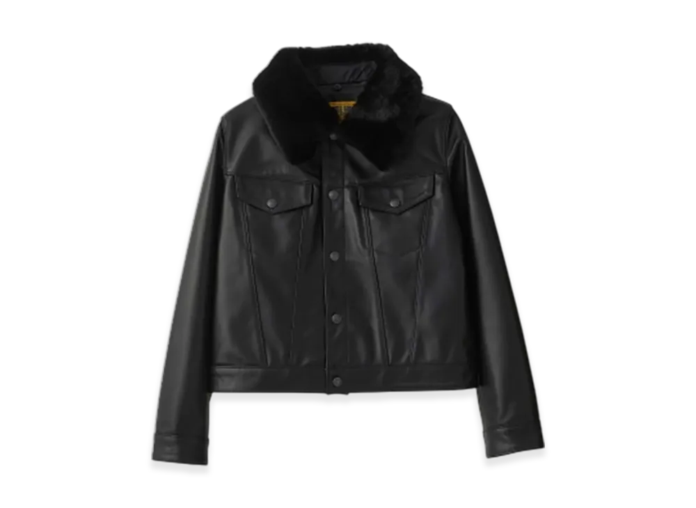 HYSTERIC GLAMOUR Hysteric Rollers Patch Short Leather Jacket "Black"