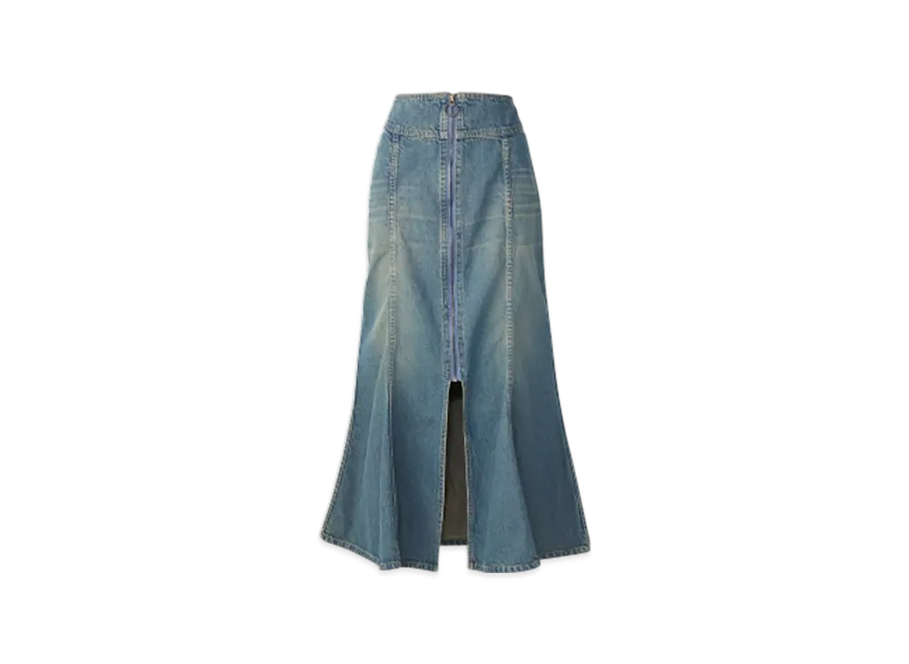 HYSTERIC GLAMOUR Front Ring Zip Mermaid Skirt "Light Indigo Blue"