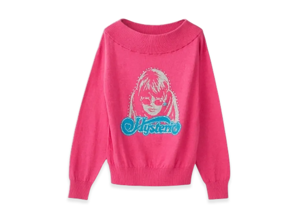 HYSTERIC GLAMOUR Hysteric Service Jacquard Pullover "Pink"