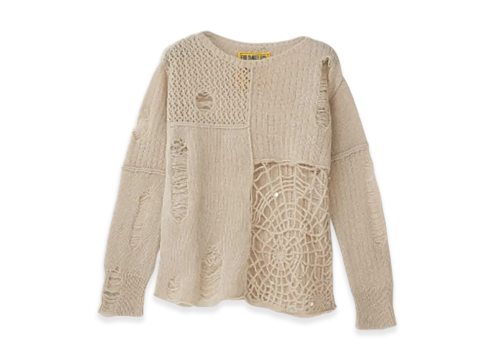 HYSTERIC GLAMOUR Spider Web Crash Sweater "White"