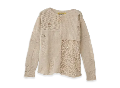 HYSTERIC GLAMOUR Spider Web Crash Sweater "White"
