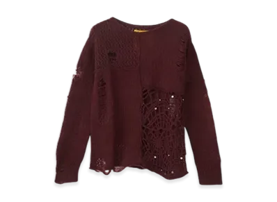 HYSTERIC GLAMOUR Spider Web Crash Sweater "Red"