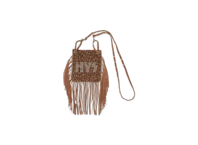 HYSTERIC GLAMOUR Logo Stud Fringe Mini Bag "Brown"