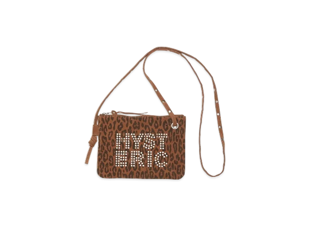 HYSTERIC GLAMOUR Logo Stud Sacoche "Brown"