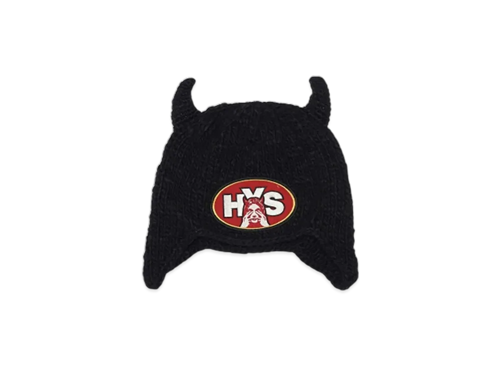 HYSTERIC GLAMOUR See No Evil Hand-Knitted Cap "Black"