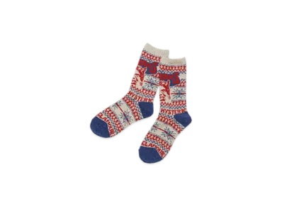 HYSTERIC GLAMOUR See No Evil Nordic Pattern Socks "Blue"