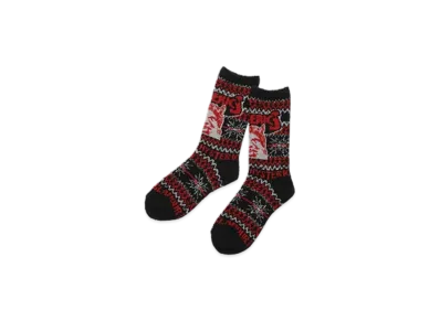 HYSTERIC GLAMOUR See No Evil Nordic Pattern Socks "Black"