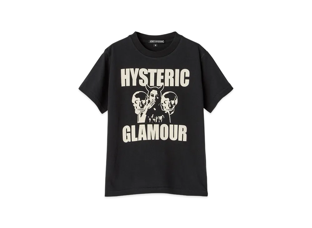 HYSTERIC GLAMOUR Kids Evil Skull T-Shirt "Black"