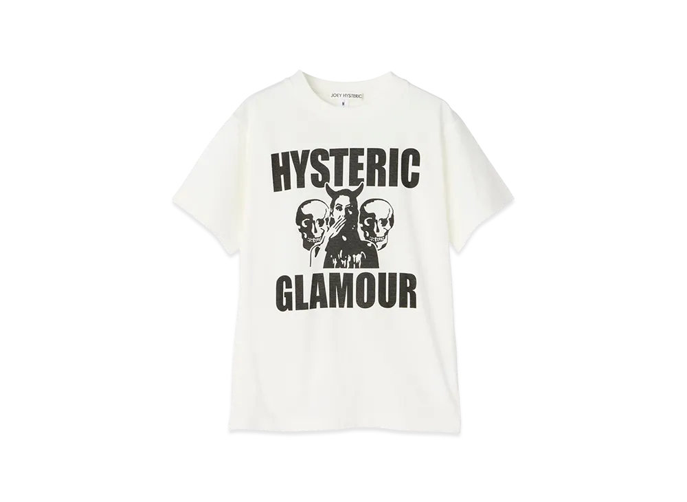 HYSTERIC GLAMOUR Kids Evil Skull T-Shirt "White"