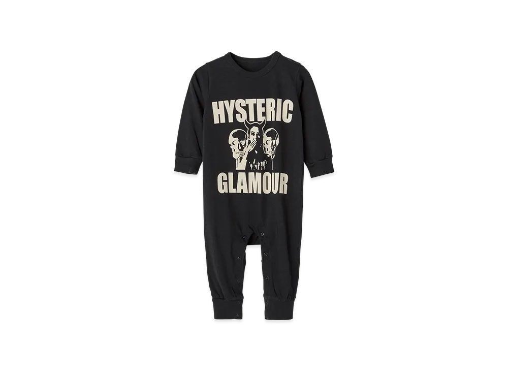 HYSTERIC GLAMOUR Kids Evil Skull Coverall "Black"