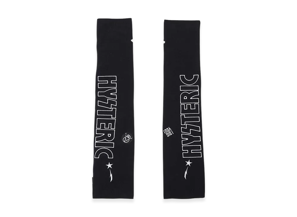 HYSTERIC GLAMOUR Logo Embroidery Arm Warmers "Black"
