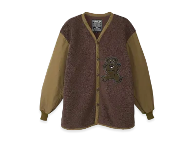 HYSTERIC GLAMOUR Fire Bear Patch Cardigan "Khaki"