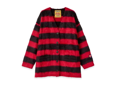 HYSTERIC GLAMOUR Afro Girl Patch Cardigan "Red"