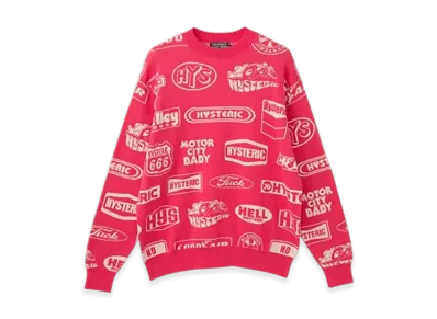 HYSTERIC GLAMOUR Classic Hys Pattern Sweater "Pink"