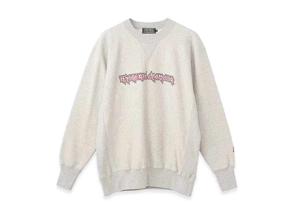 HYSTERIC GLAMOUR Maiden Logo Embroidery Sweatshirt "Top Gray"