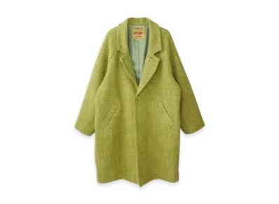 HYSTERIC GLAMOUR Herringbone Wool Coat "Green"