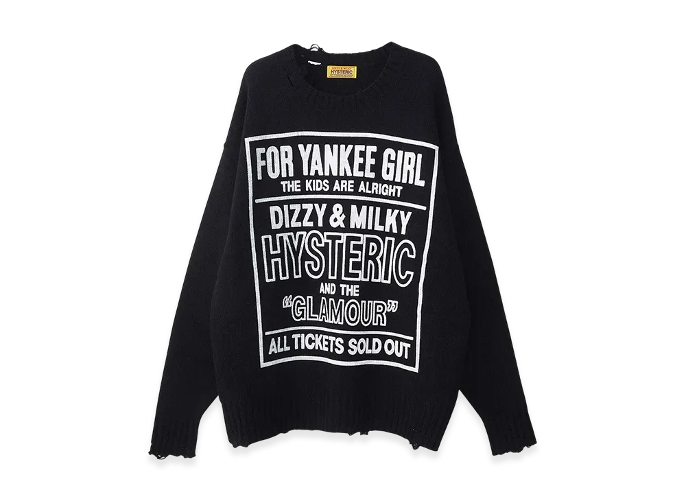 HYSTERIC GLAMOUR Dizzy & Milky Crash Sweater 