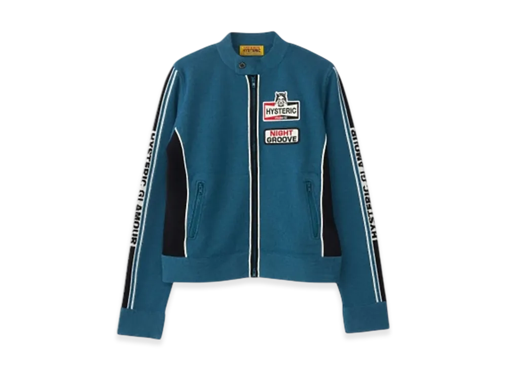 HYSTERIC GLAMOUR Unlimited Patch Single Riders Jacket "Blue"