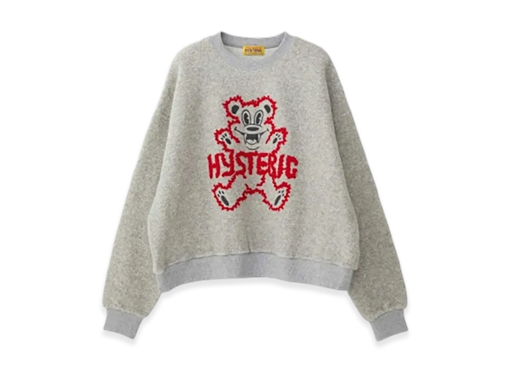 HYSTERIC GLAMOUR Fire Bear Embroidery Oversized Sweatshirt 