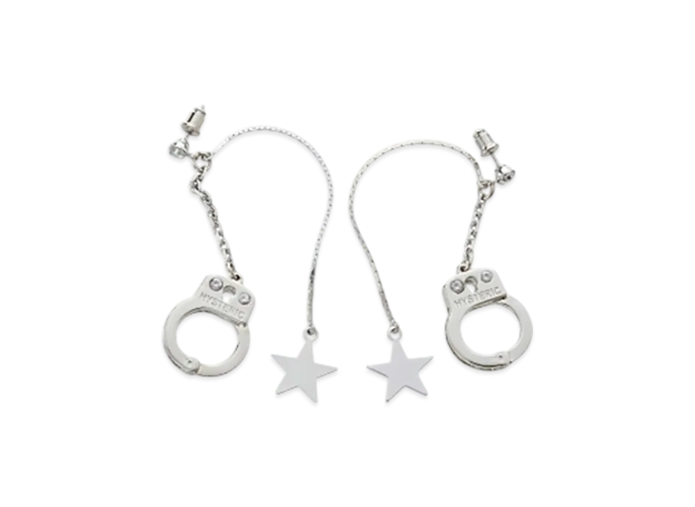 HYSTERIC GLAMOUR Handcuffs Earrings "Silver"