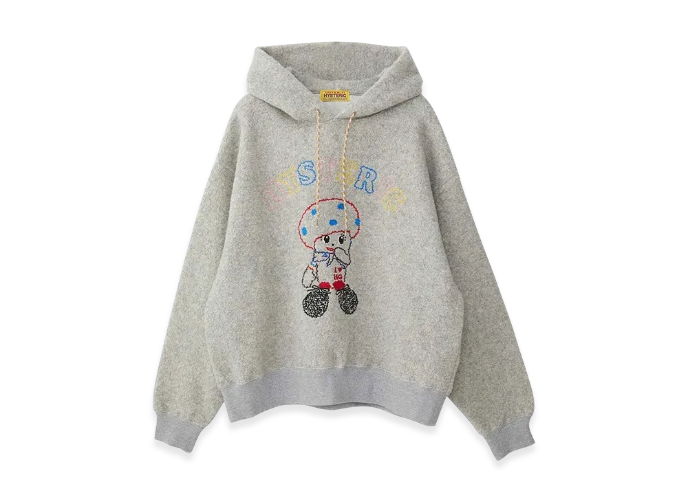 HYSTERIC GLAMOUR Noko Chan Embroidery Oversized Hoodie "Top Gray"