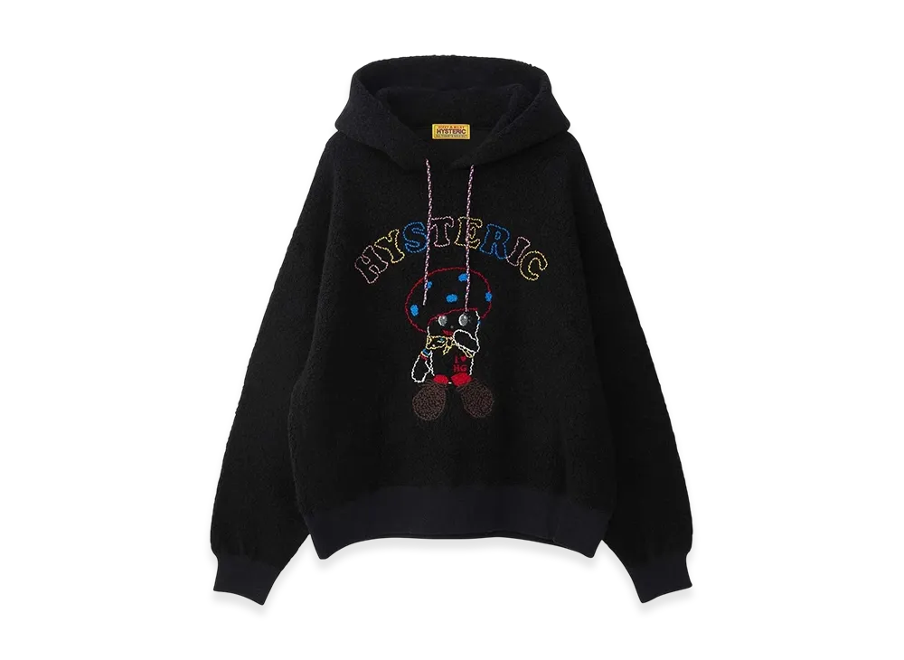 HYSTERIC GLAMOUR Noko Chan Embroidery Oversized Hoodie "Black"