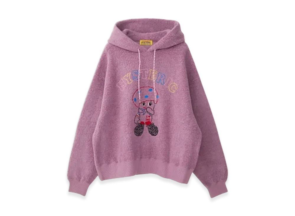 HYSTERIC GLAMOUR Noko Chan Embroidery Oversized Hoodie "Purple"