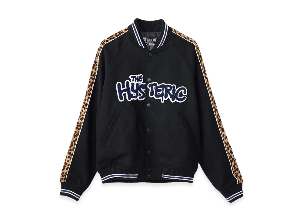HYSTERIC GLAMOUR Bloody Hysteric Patch Varsity Jacket "Black"