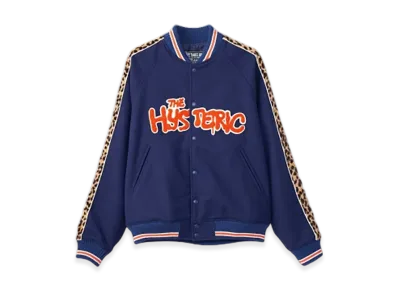 HYSTERIC GLAMOUR Bloody Hysteric Patch Varsity Jacket "Blue"
