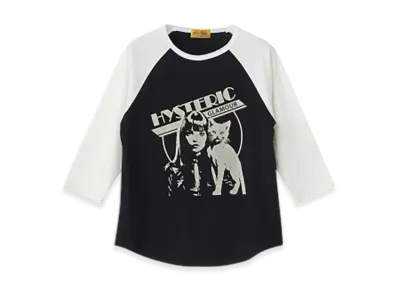 HYSTERIC GLAMOUR Hysteric Woman Cat 3 4 Sleeve T-Shirt Women "Black"