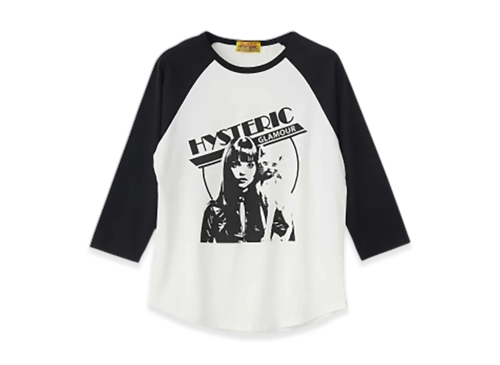 HYSTERIC GLAMOUR Hysteric Woman Cat 3 4 Sleeve T-Shirt Women "White"