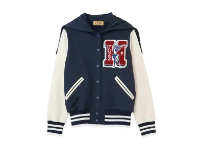 HYSTERIC GLAMOUR Hysteric Fuzz Varsity Jacket Women "Navy"