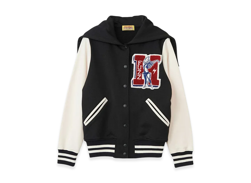 HYSTERIC GLAMOUR Hysteric Fuzz Varsity Jacket Women "Black"