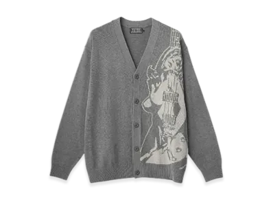 HYSTERIC GLAMOUR Guitar Girl Knit Cardigan "Top Gray"