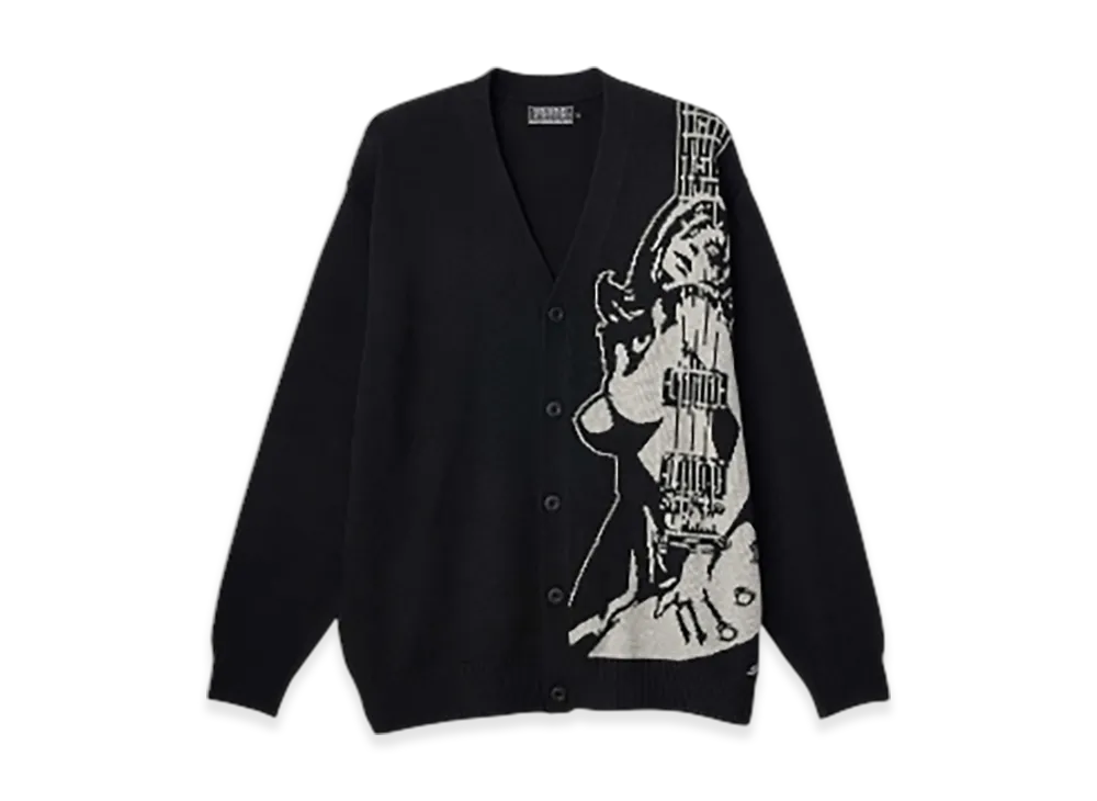 HYSTERIC GLAMOUR Guitar Girl Knit Cardigan "Black"