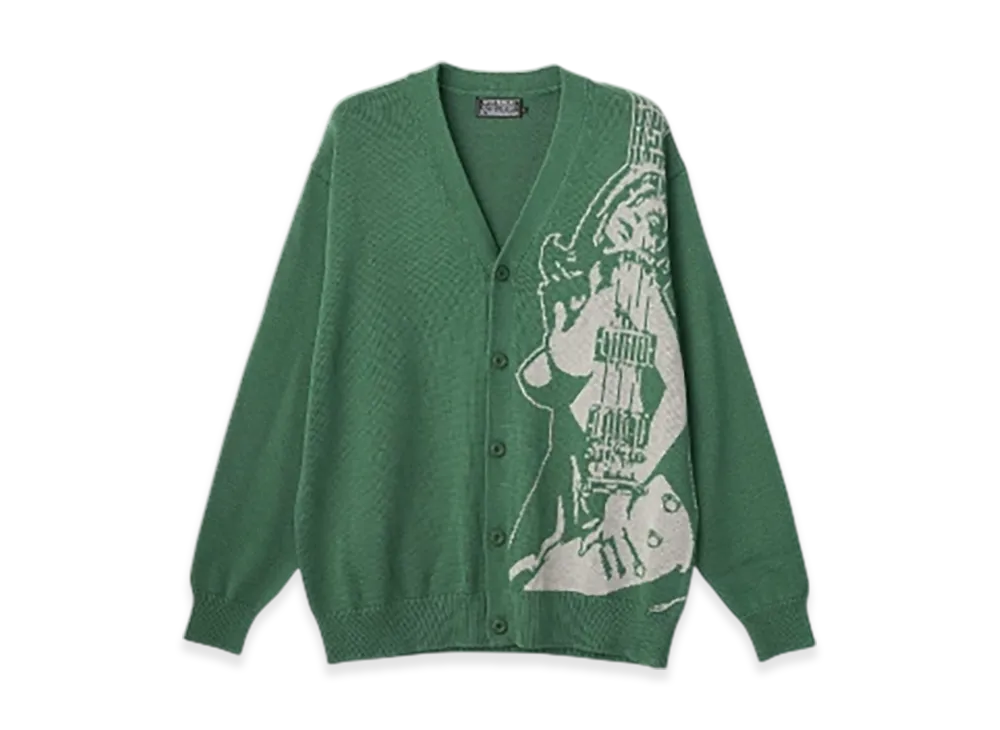 HYSTERIC GLAMOUR Guitar Girl Knit Cardigan "Green"