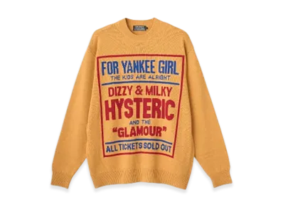 HYSTERIC GLAMOUR Dizzy & Milky Knit Sweater "Yellow"