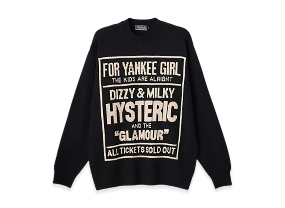 HYSTERIC GLAMOUR Dizzy & Milky Knit Sweater "Black"