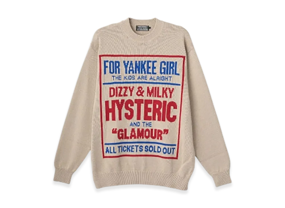 HYSTERIC GLAMOUR Dizzy & Milky Knit Sweater "Beige"