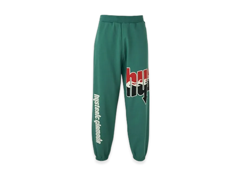HYSTERIC GLAMOUR HYS Flare Logo Sweatpants "Green"