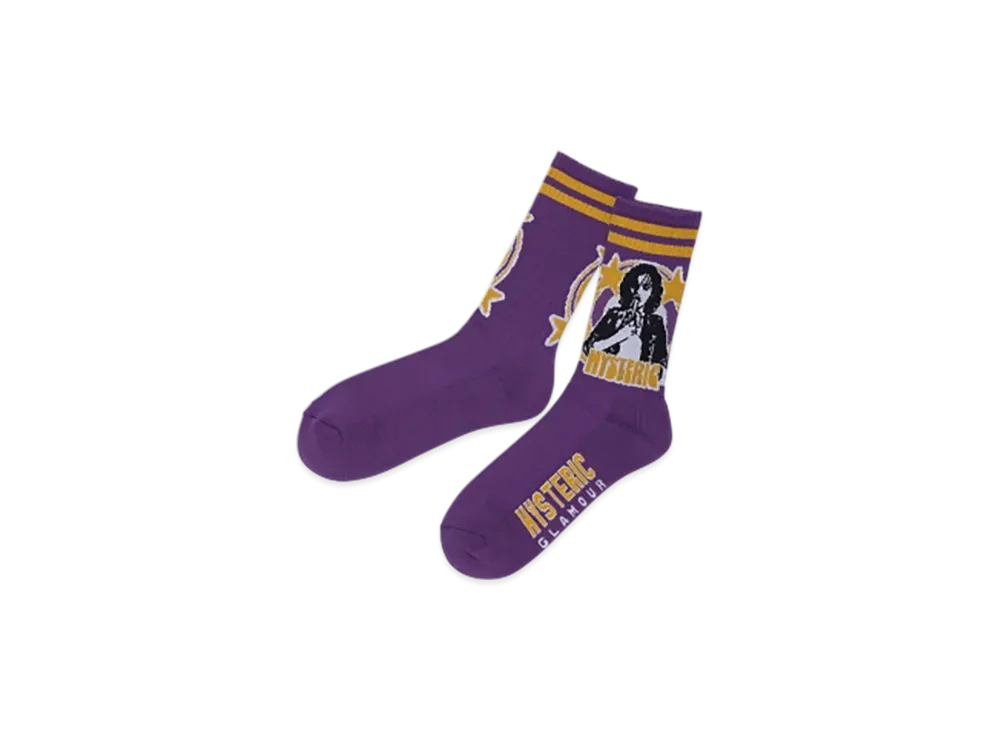 HYSTERIC GLAMOUR Woman Banana Sport Socks "Purple"