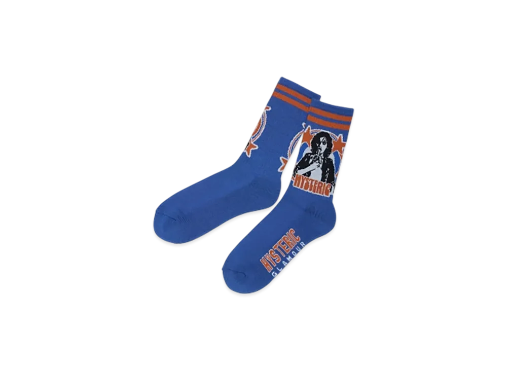 HYSTERIC GLAMOUR Woman Banana Sport Socks "Blue"