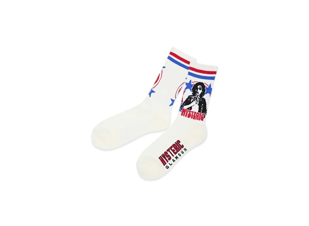HYSTERIC GLAMOUR Woman Banana Sport Socks "White"