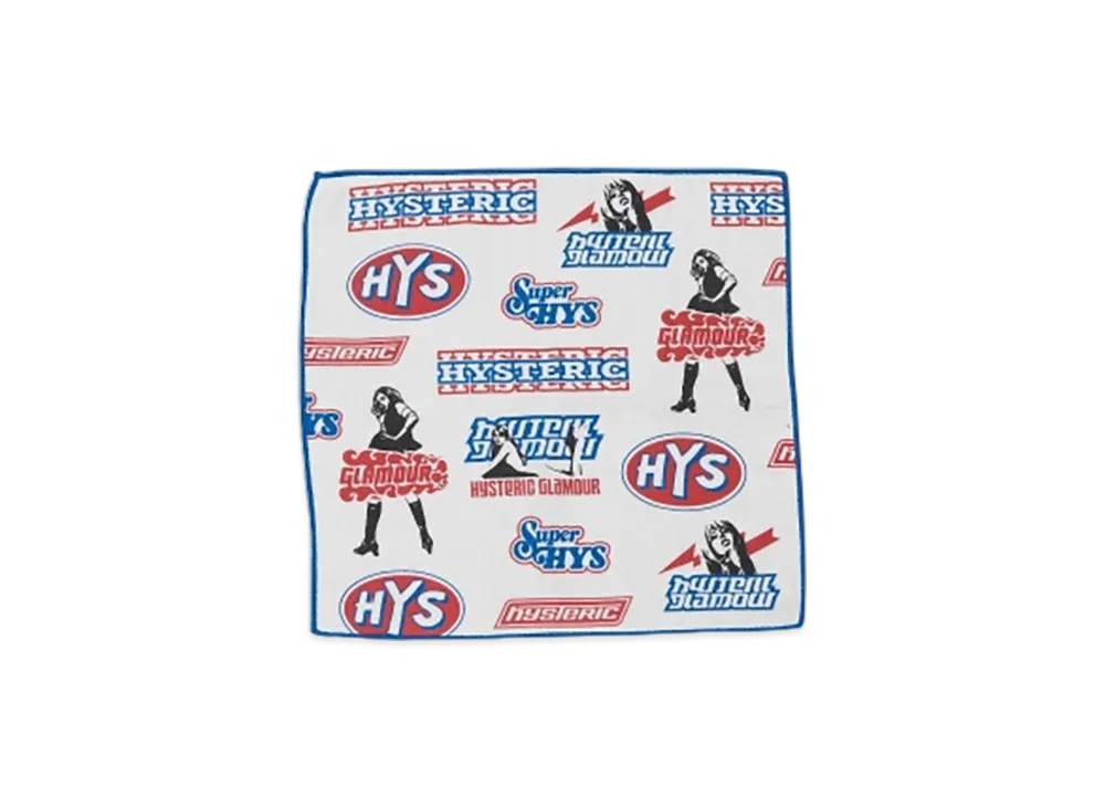 HYSTERIC GLAMOUR Vixen Box Towel Handkerchief "White"